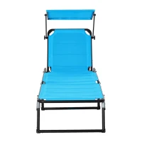 Outsunny Scaun Pliabil Gradina – Cu Copertina & Spatar Reglabil(m-14)