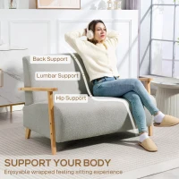 HOMCOM Small Sherpa Fabric 2 Seater Sofa Settee - Light Grey(m-5)