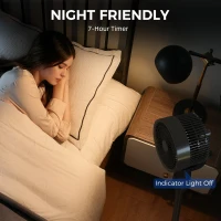 HOMCOM Pedestal Air Circulation Fan with Oscillating, Light Off, Black(m-6)