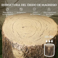 Outsunny Taburete de Jardín Decorativo Forma de Tocón de Árbol Estable Uso Multifuncional Carga 110 kg Ø38x42 cm Madera Natural(m-5)