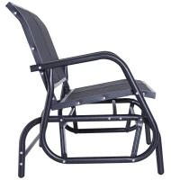 Outsunny Baloiço de 2 Lugares com Tubo de Metal e Tecido de Textilene para Exteriores Carga Máx. 200 kg 120x70x85 cm Preto(m-8)