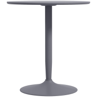 HOMCOM Esstisch für 2 Personen, runde Tischplatte, Stahlfuß, Grau, 70 x 70 x 75 cm