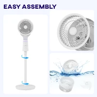 HOMCOM Pedestal Air Circulation Fan with Oscillating, Light Off, White(m-8)