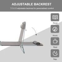 Outsunny Ligstoel liggen ligbank voor buiten stoel relax lounger lounger voor in het bad tweebenig 4 kleuren(m-3)