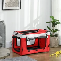 PawHut Poussette pliable animaux chien chat nacelle amovible bandoulières 4 roues 81 x 58 x 97,5 cm rouge(m-8)