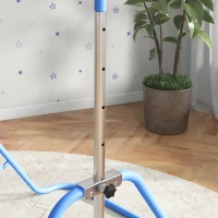 HOMCOM Kids Gymnastic Bar, Foldable Horizontal Bars w/ Adjustable Height, Training Bar w/ Triangle Base - Blue(m-9)