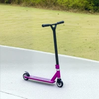 HOMCOM Stunt Scooter, 360° Entry Level Tricks Scooter w/ Lightweight Aluminium Deck and ABEC 7 Bearing, For Age 14+ Beginners, Purple(m-9)