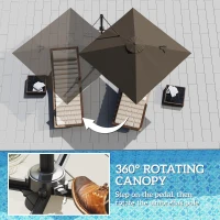 Outsunny Patio Offset Parasol Umbrella - Tan(m-4)