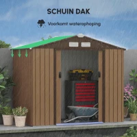 Outsunny tuinhuisje metaal geel 213 x 130 x 185 cm(m-4)