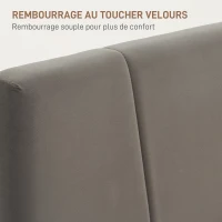 HOMCOM Cadre de lit double 140 x 190 cm lit 2 personnes tête de lit réglable sommier 150 x 198 x 100/105/110/115/120 cm gris(m-5)