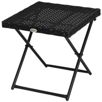 Outsunny Table basse pliable de jardin style cosy chic dim. 40L x 40l x 40H cm acier résine tressée noir
