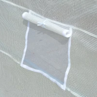 Outsunny Serre de Jardin Tunnel Surface Sol 18 m² 6L x 3l x 2H m châssis Tubulaire renforcé 24 mm 8 fenêtres Blanc(m-10)