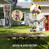 Outsunny Folding Camping Bed for Adults with Cushion, Heavy Duty Portable Travel Camping Cot with Headrest, Side Pocket and Non-Slip Foot Pads for Outdoor Beach Travel Office, Khaki(m-7)