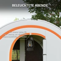 Outsunny Campingzelt bis 6 Pers., Familienzelt, separate Bereiche, wasserdicht, Cremeweiß(m-5)