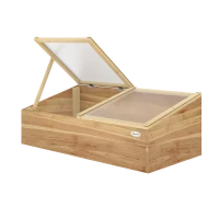 Outsunny Mini Serre de Jardin Serre pour semis dim. 100L x 50l x 36H cm Toit 2 pans ouvrables séparemment Panneaux de Polycarbonate Bois Sapin pré-huilé(m-15)