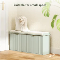 HOMCOM Elegant Ten Shoe Bench, with Top Seat - Green(m-4)