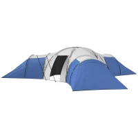 Outsunny 6-9 Man Tent with Bedrooms and Living Room, Accessories Included, Blue(m-11)