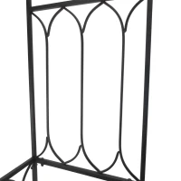 Outsunny Rosenbogen mit Bank Rosenbank Laubenbank Philosophenbank Rankgitter Rankhilfe Gartenbank Metall Schwarz 115 x 50 x 203 cm(m-9)
