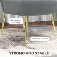 HOMCOM Velvet-Feel Tub Accent Chair - Grey(m-6)