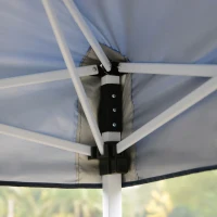 Outsunny Gazebo Pieghevole e Impermeabile in Tessuto Oxford con Corde e Picchetti, 2.45x2.45x2.45 m, Blu(m-9)