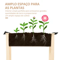 Outsunny Horta Elevada de Madeira com Tecido não Tecido e 4 Orifícios de Drenagem para Cultivo 86x46x76cm Madeira(m-4)