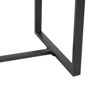 Outsunny Conjunto de Jardim de Vime 3 Peças 1 Mesa 42,5x40x39 cm 2 Poltronas 63x57x76 cm Almofada Acolchoada para Pátio Varanda Preto(m-9)