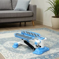 HOMCOM Portable Mini Stepper, Steppers for Exercise Workout with LCD Display Monitor, Anti-skid Foot Pedals for Home Gym Office, Blue(m-9)