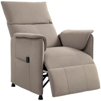 HOMCOM Poltrona Relax Reclinável Elétrica com Função Memória Apoio para Pés Controlo Remoto e Bolsos Laterais 80x83x104 cm Marrom(m-11)