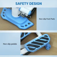 HOMCOM Portable Mini Stepper, Steppers for Exercise Workout with LCD Display Monitor, Anti-skid Foot Pedals for Home Gym Office, Blue(m-6)