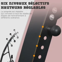 HOMCOM Vélo d'appartement pédalier rééducation bras jambes 40L x 42,5l x 100H cm hauteur guidon réglable noir(m-5)