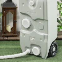 Outsunny Depósito de Água 40 L com Rodas Portátil com Pega Metálica e Torneira para Caravanas Autocaravanas Campismo ao Ar Livre 37x23x80 cm Cinzento(m-8)
