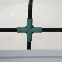 Outsunny Raised Garden Bed with Greenhouse, Steel Planter Box with Plastic Cover, Roll Up Window, Dual Use for Flowers, Vegetables, Fruits and Herbs, 127L x 95W x 92H cm, Clear(m-13)