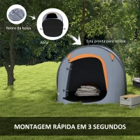 Outsunny Tenda de Campismo para 1-2 Pessoas Impermeável de 2000 mm com Bolsa de Transporte para Pesca 245x148x105 cm Cinzento(m-4)