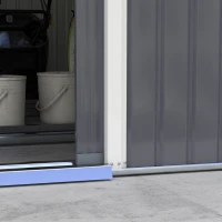 Outsunny Geräteschuppen, Wetterfestes Gartenhaus für Gartengeräte, mit Belüftungsfenstern, Schiebetüren, Stahl, Kohlegrau(m-10)