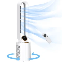 HOMCOM Ventoinha sem Hélices com Esterilização UV 12 Velocidades Purificador de Ar Humidificador Temporizador 8H Oscilação 90° 24x26,5x97 cm Branco(m-10)