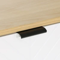 HOMCOM Aparador de Cozinha Moderno com Prateleiras Ajustáveis 2 Armários e Anti-Tombo 91,5x35x77,4 cm Branco e Madeira(m-8)