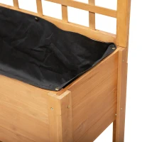Outsunny Hochbeet Pflanztisch Blumentisch Arbeitstisch Gärtnertisch Gewächshaus Holzpflanztisch für Garten Balkon, 105 x 40 x 135 cm, Tanne, nicht gewebter Stoff, Braun(m-11)