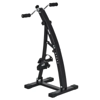 HOMCOM Vélo d'appartement pédalier rééducation bras jambes 40L x 42,5l x 100H cm hauteur guidon réglable noir(m-1)