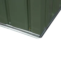 Outsunny Metall Gerätehaus 6,3m³ 280x130x172cm Geräteschuppen mit Pultdach Schiebetür wetterfest Gartenhaus Outdoor Garten Schuppen Schrank für Hinterhof Außenbereich Anthrazit, Hellgrün(m-13)