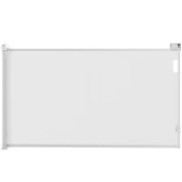 PawHut Barrera para Perros Retráctil 0-140 cm Barrera de Seguridad con Interruptor de Cierr para Puertas y Escaleras Blanco(m-1)