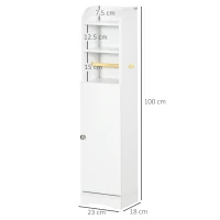 kleankin Multi-Storage Narrow Bathroom Cabinet - White(m-3)