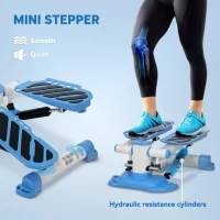 HOMCOM Portable Mini Stepper, Steppers for Exercise Workout with LCD Display Monitor, Anti-skid Foot Pedals for Home Gym Office, Blue(m-7)