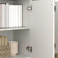 HOMCOM Aparador de 3 Portas Aparador Moderno para Sala de Estar com Prateleiras Ajustáveis Móvel para TV até 50 Polegadas 106,5x35x77,5 cm Branco(m-9)