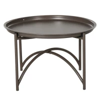 Outsunny Gartenstuhl-Set, 2-tlg., Hocker/Beistelltisch, gr. Sitzkissen, Stahlrahmen, Farbe: Sand, 118 x 75 x 142 cm(m-12)