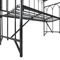 Outsunny Rosenbogen mit Bank Rosenbank Laubenbank Philosophenbank Rankgitter Rankhilfe Gartenbank Metall Schwarz 115 x 50 x 203 cm(m-12)