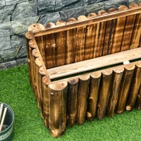 Outsunny 100L Raised Flower Bed Wooden Rectangular Planter Container Box Flower Pot Herb Pot 100L x 38.5W x 40H (cm)(m-9)