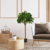 Outsunny Arbre Artificiel Plante Artificiel Alstonia scholaris Hauteur 1,2 m Tronc Branches Lichen 693 Feuilles Grand réalisme Pot Inclus(m-5)