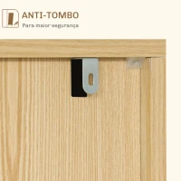 HOMCOM Aparador de Cozinha Moderno com Prateleiras Ajustáveis 2 Armários e Anti-Tombo 91,5x35x77,4 cm Branco e Madeira(m-7)