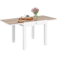 Outsunny Tavolo da Pranzo da Giardino Allungabile 80-160 cm per 4-6 Posti, Bianco