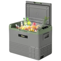 Outsunny 40L Portable Car Refrigerator - Light Green and Grey(m-11)